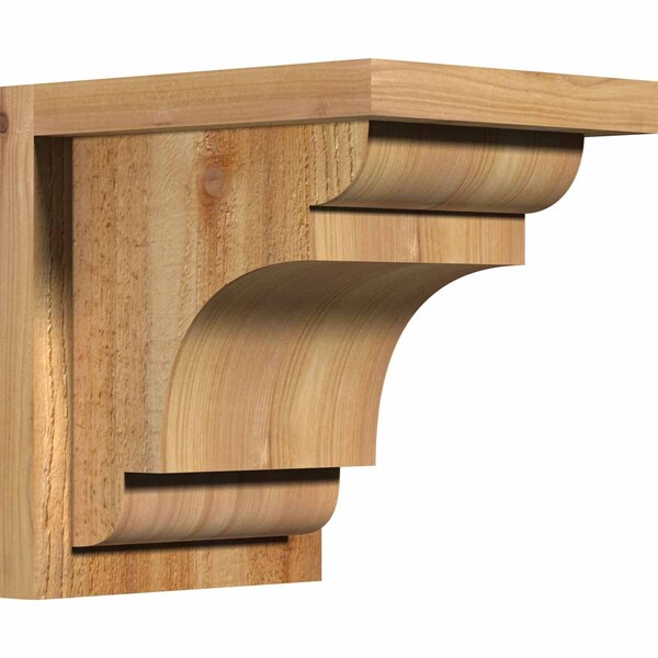 Ekena Millwork New Brighton Rough Sawn Corbel w/Backplate, Western Red Cedar, 8"W x 10"D x 10"H COR08X10X10NEB01RWR - main